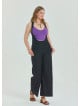 Zipper Detailed Pocket Black Womens Bohemian Jumpsuit 4674